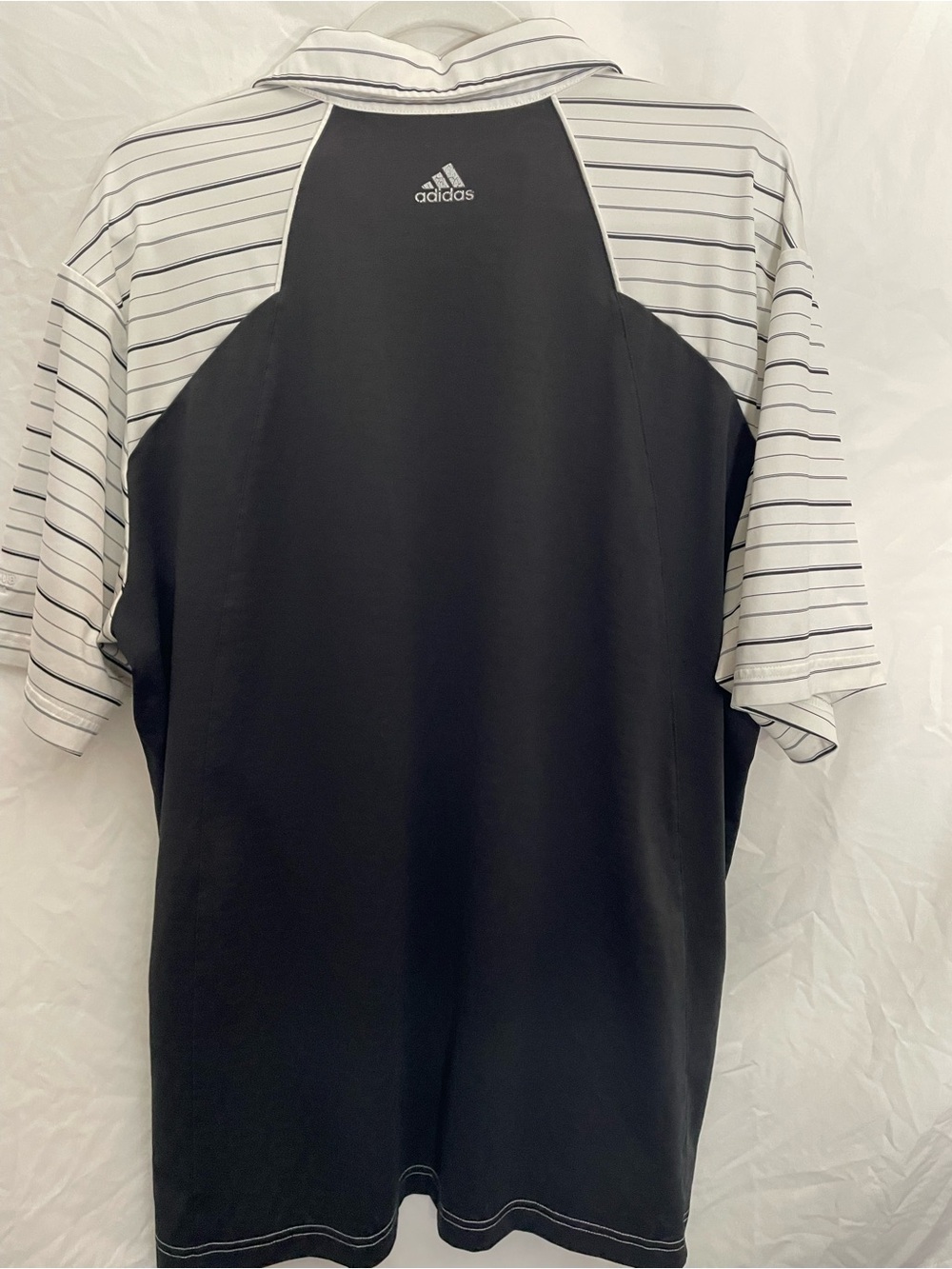 adidas White Polo with Thin Black Stripes - Picture 3 of 3